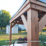Backyard Discovery 12ft x 9.5ft Arcadia Slope Roof Cedar Gazebo with PowerPort - Image 3