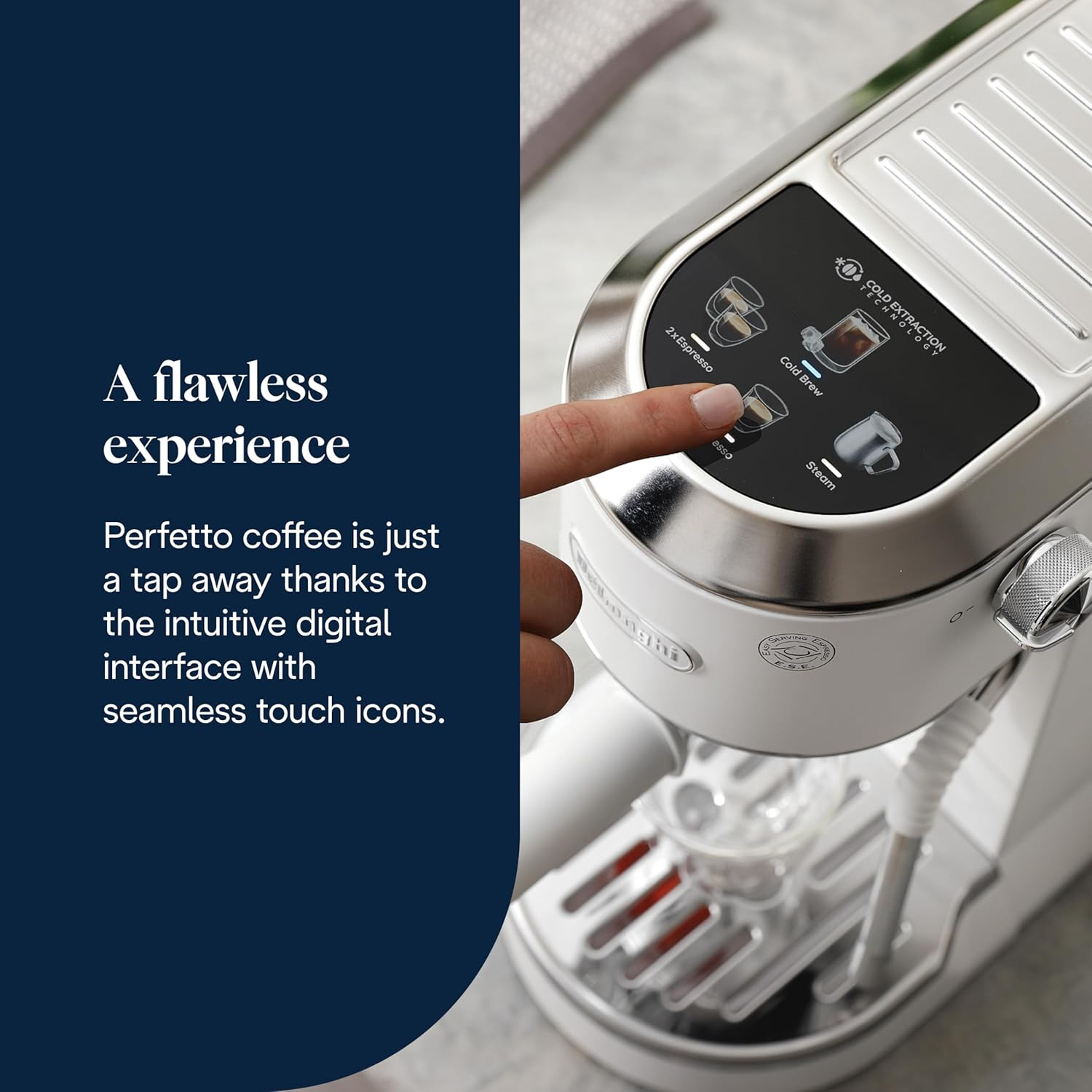 DeLonghi EC890.W Dedica Duo Manual Espresso Coffee Machine with Milk Frother White - Image 4