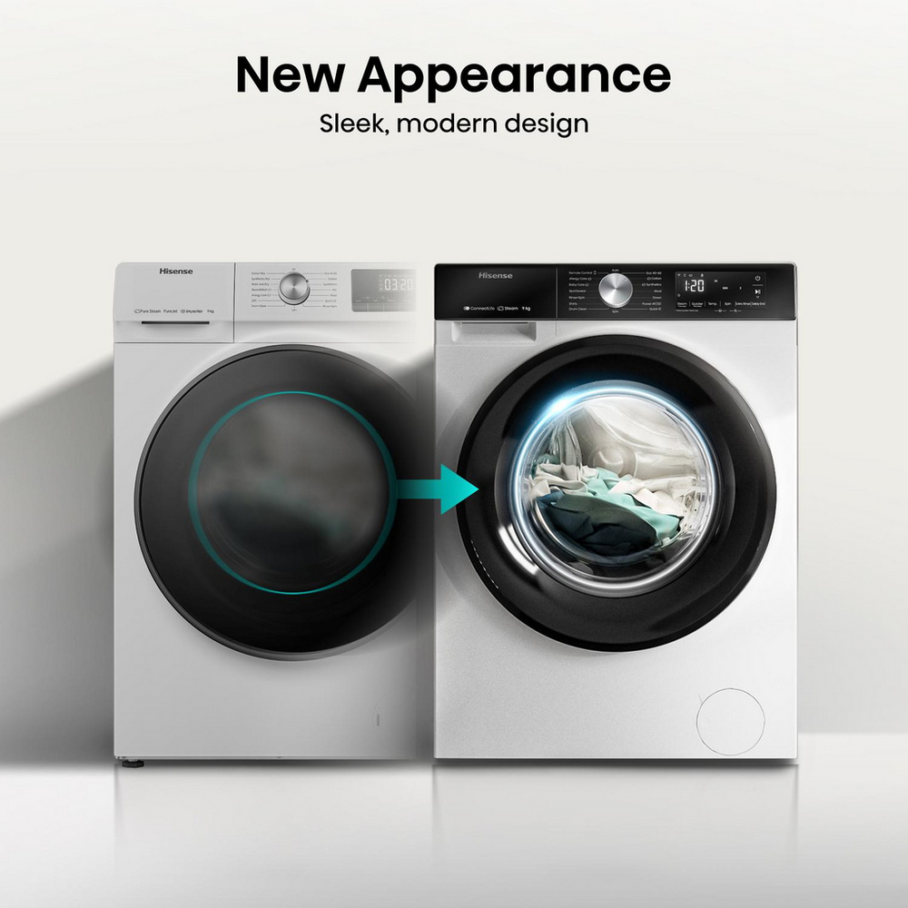 Hisense 3S Series WF3S9043BW3 9kg 1400 Spin WiFi-enabled Freestanding Washing Machine White - Image 6