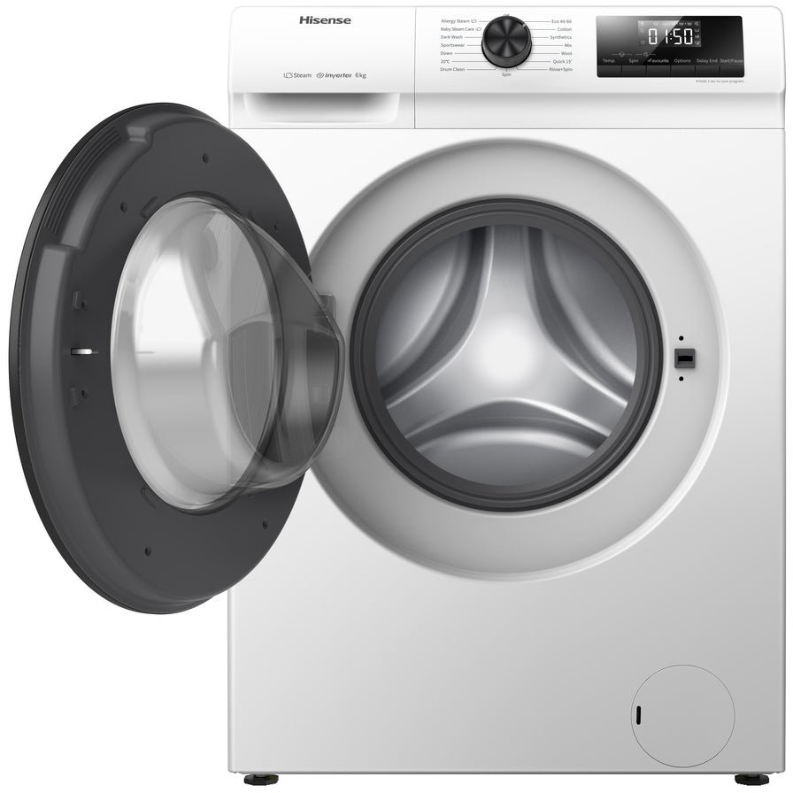 Hisense WFQP7012EVM 7kg 1200 Spin Freestanding Front Load Washing Machine White - Image 2