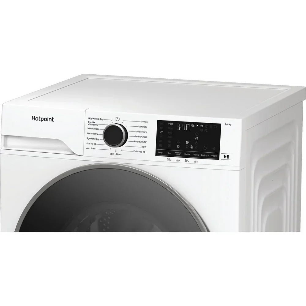 Hotpoint HBD9681ANTSTAIN 9+6kg 1400 Spin Freestanding Front Load Washer Dryer - White - Image 2