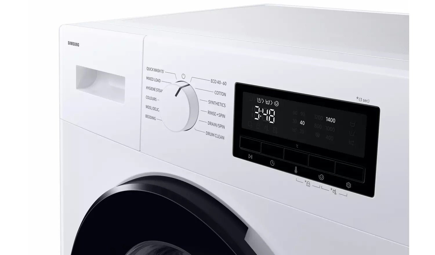 Samsung Series 4 WW90FG3M05AWEU 9kg 1400 Spin Front Load Washing Machine with Hygiene Steam White - A Rated - Image 8
