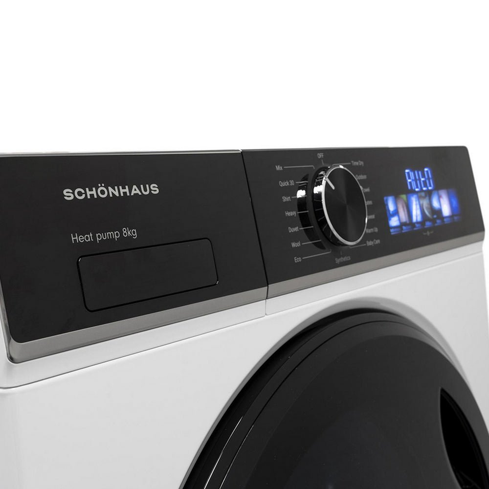 Schonhaus TDSHF018A3W 8kg Heat Pump Tumble Dryer White - Image 5