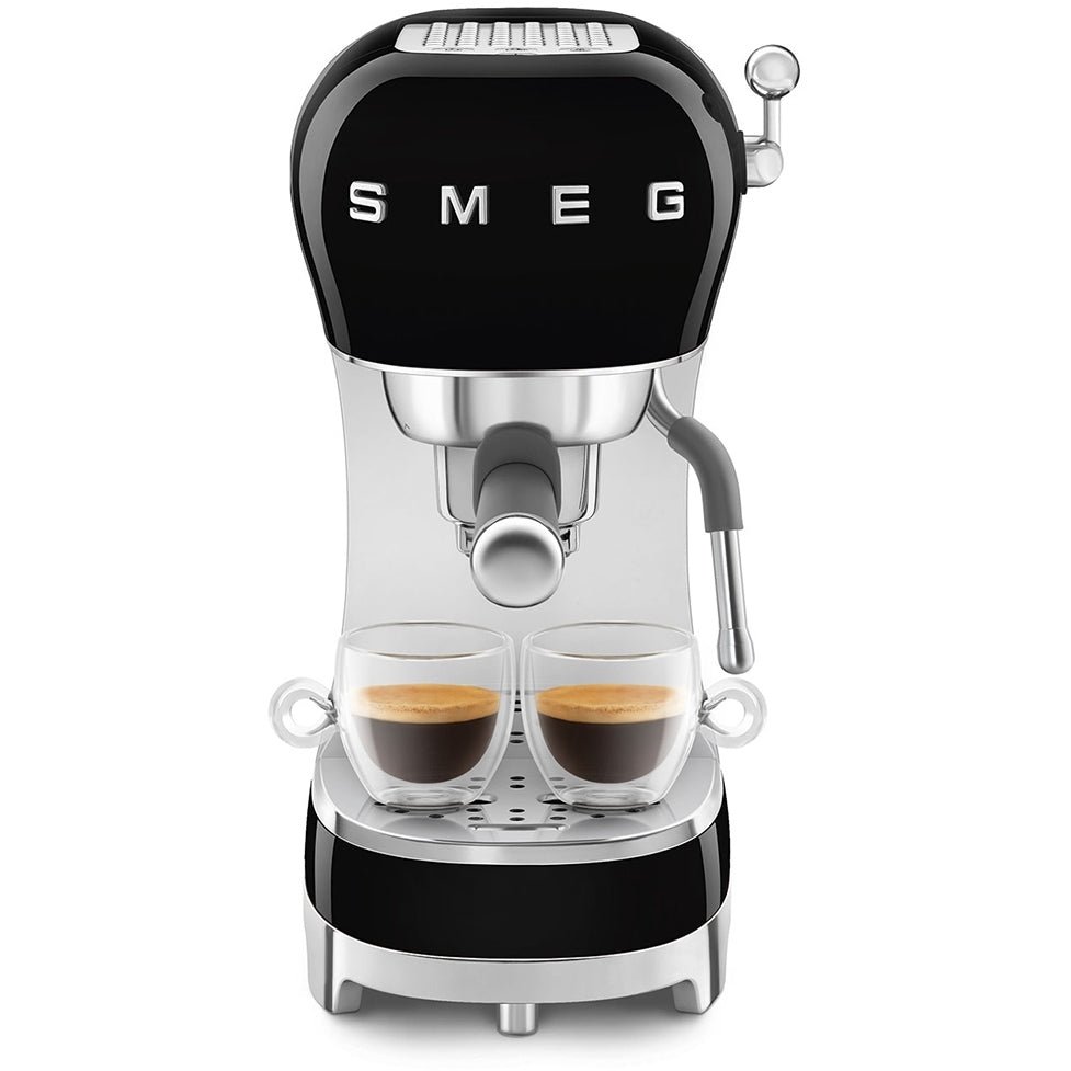 Smeg ECF02BLUK 50s Retro Style Espresso Coffee Machine with Steam Wand Black - Image 2