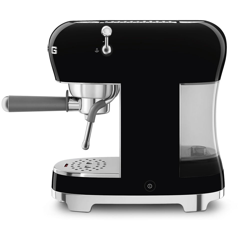 Smeg ECF02BLUK 50s Retro Style Espresso Coffee Machine with Steam Wand Black - Image 5